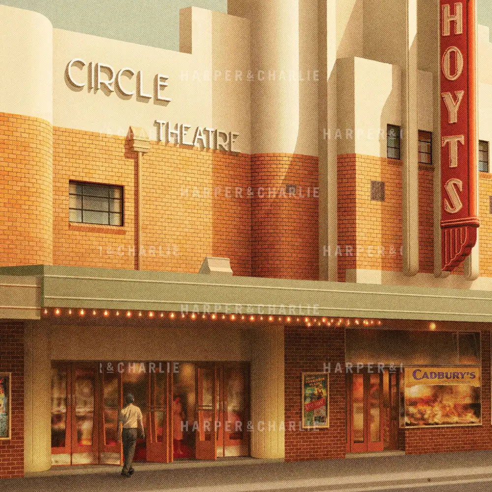 Circle Theatre Preston Colour Art Print Close Up View by Harper and Charlie