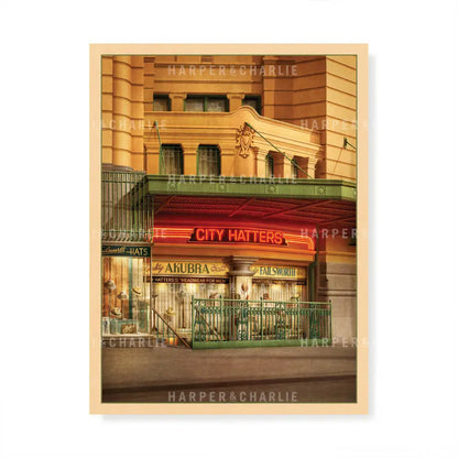 City Hatters Shopfront Melbourne Art Print by Harper and Charlie