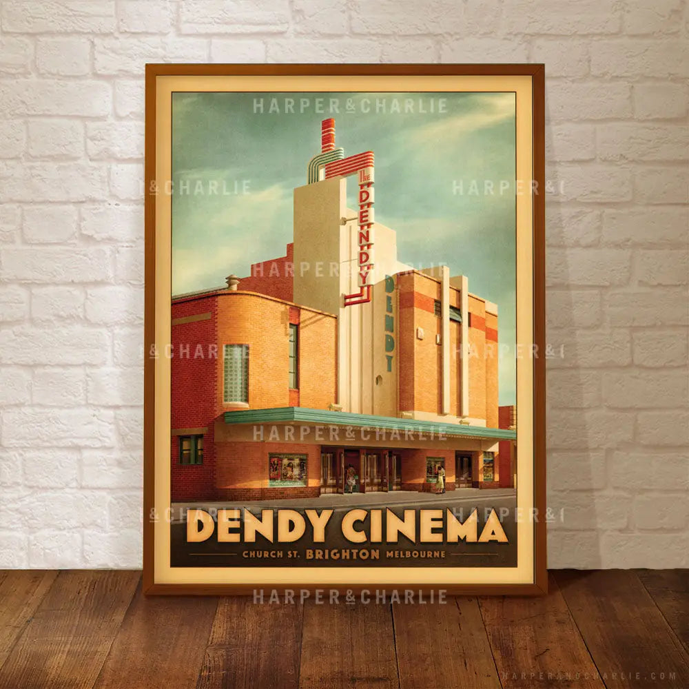 Dendy Cinema Brighton Colour Art Print Framed by Harper and Charlie