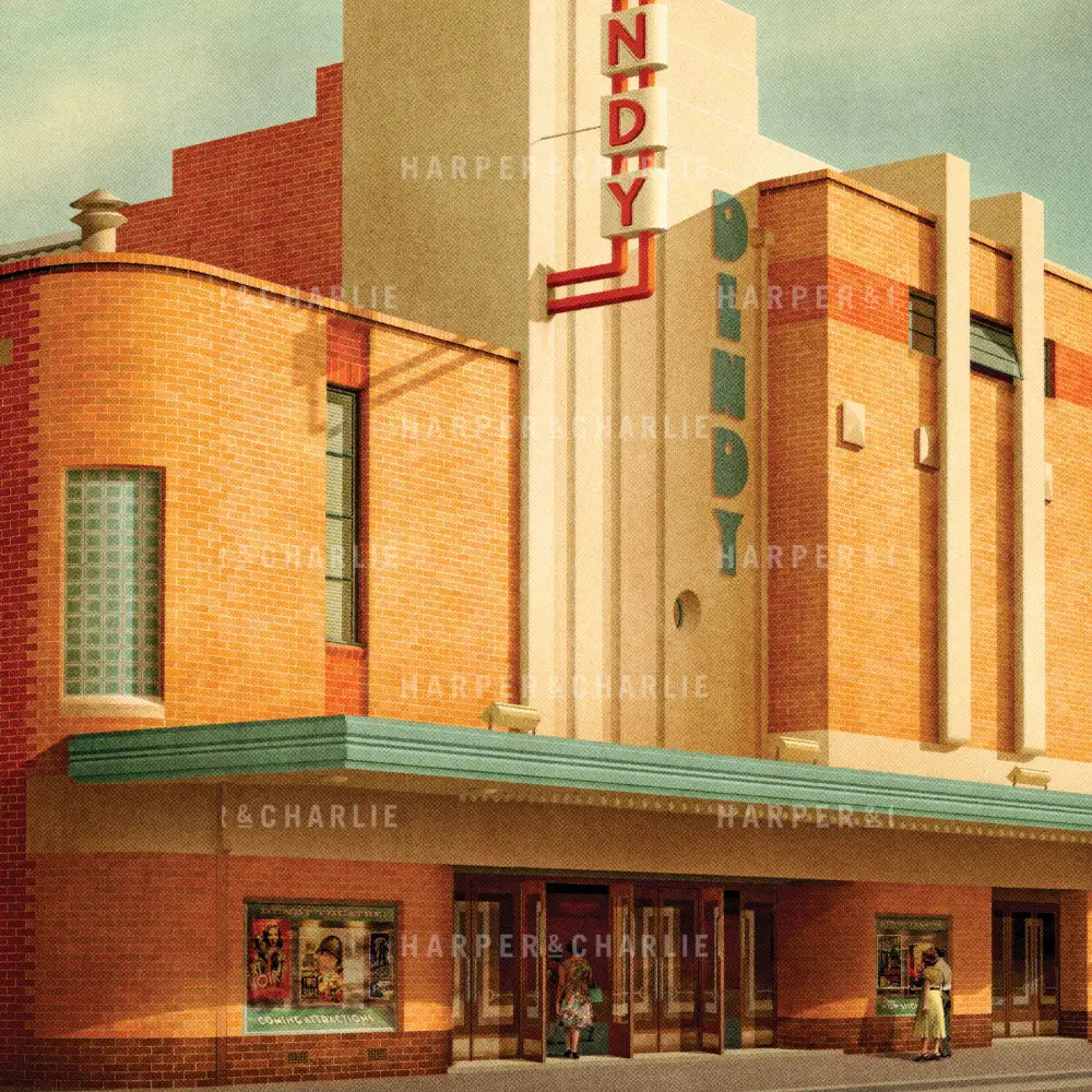 Dendy Cinema Brighton Colour Art Print Close Up View