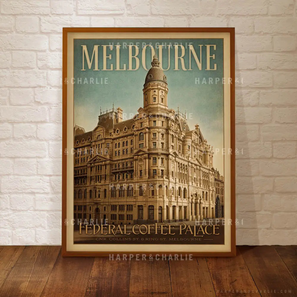 Federal Coffee Palace Melbourne Framed Art Print by Harper and Charlie