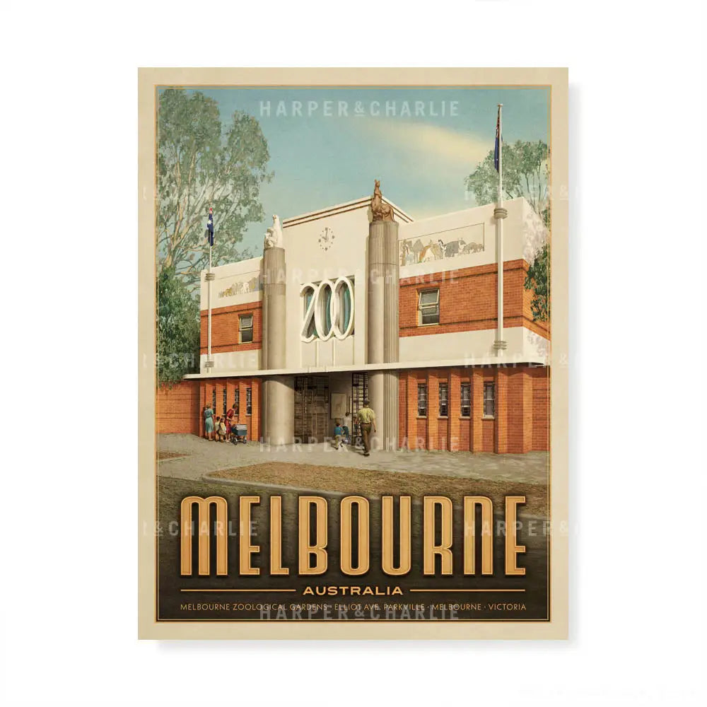 Melbourne Zoo Entrance Art Print by Harper and Charlie