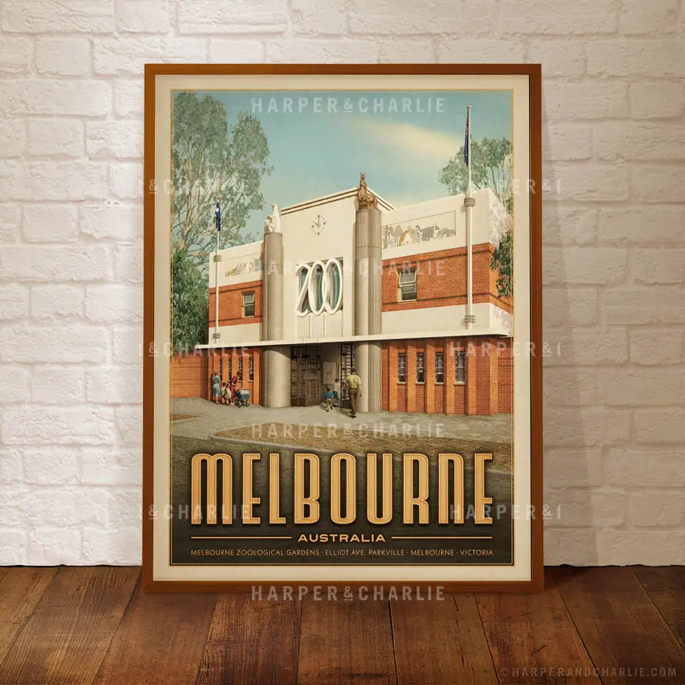 Melbourne Zoo Entrance Art Print Framed Image by Harper and Charlie