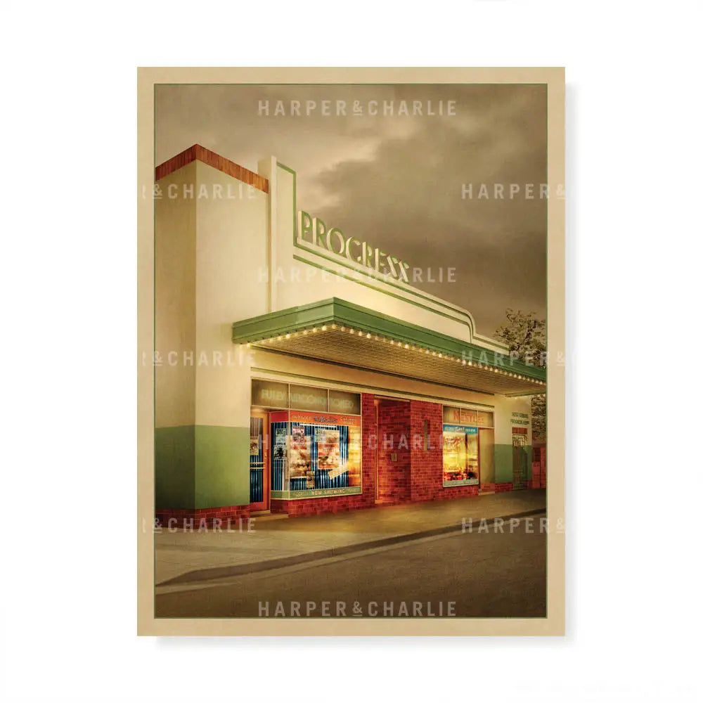 Progress Theatre Coburg Art Print by Harper and Charlie