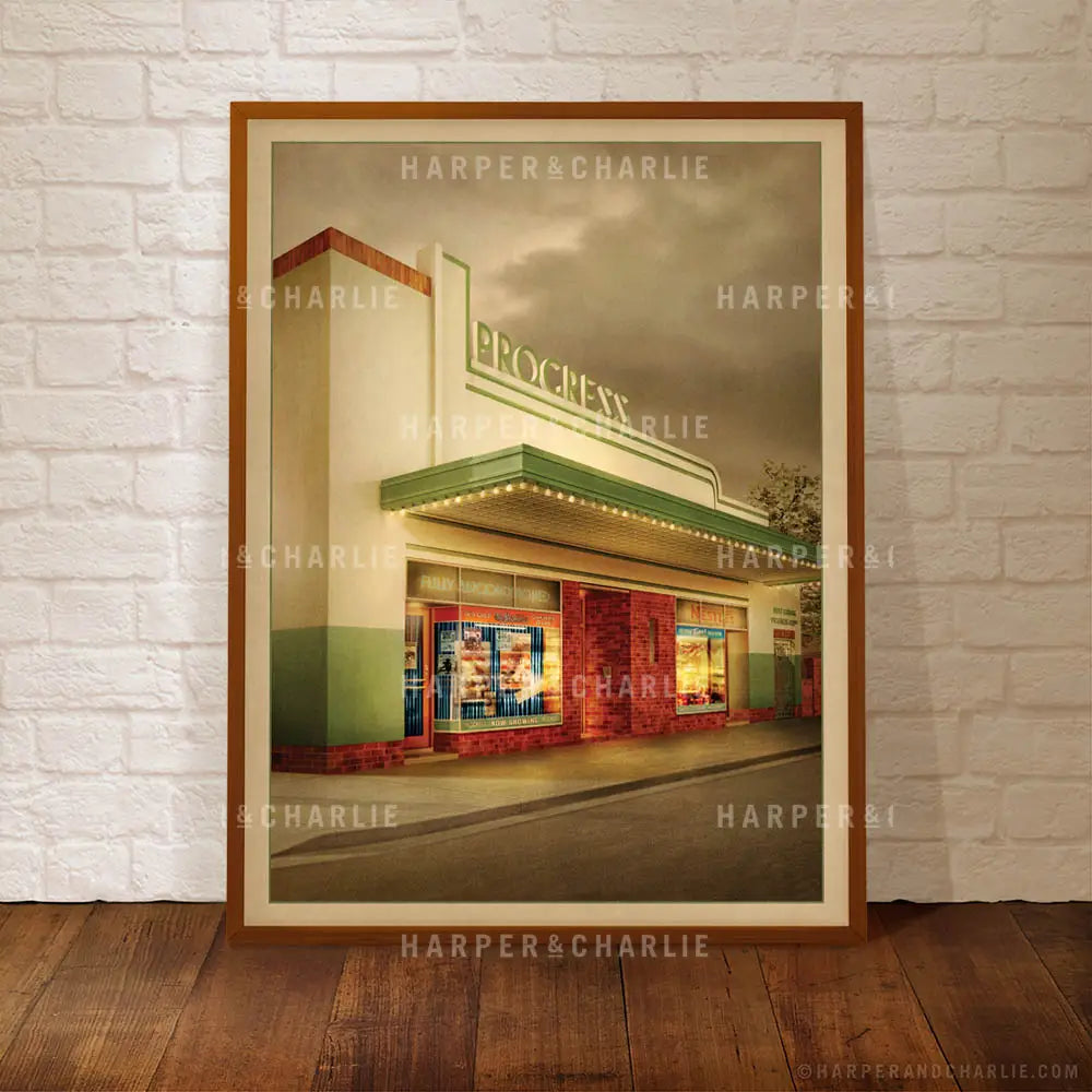 Progress Theatre Coburg Framed Art Print by Harper and Charlie