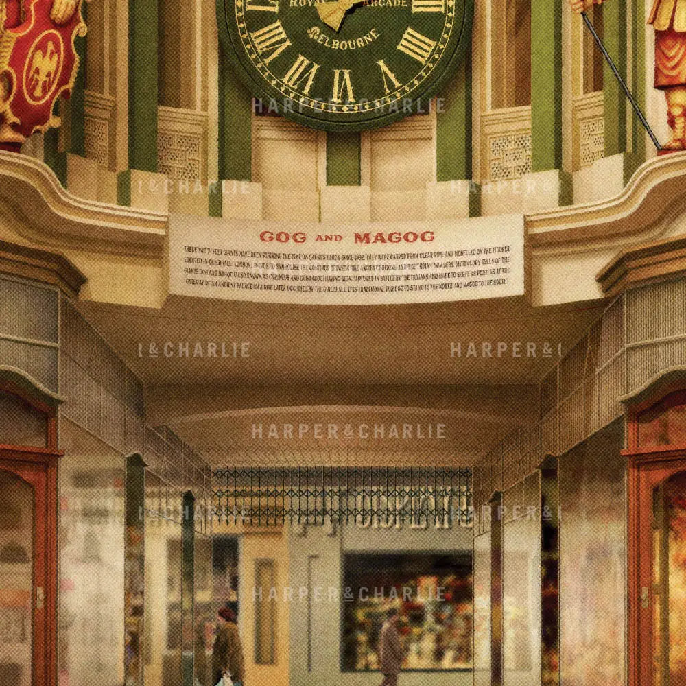 Royal Arcade Melbourne Colour Print Close Up View by Harper and Charlie