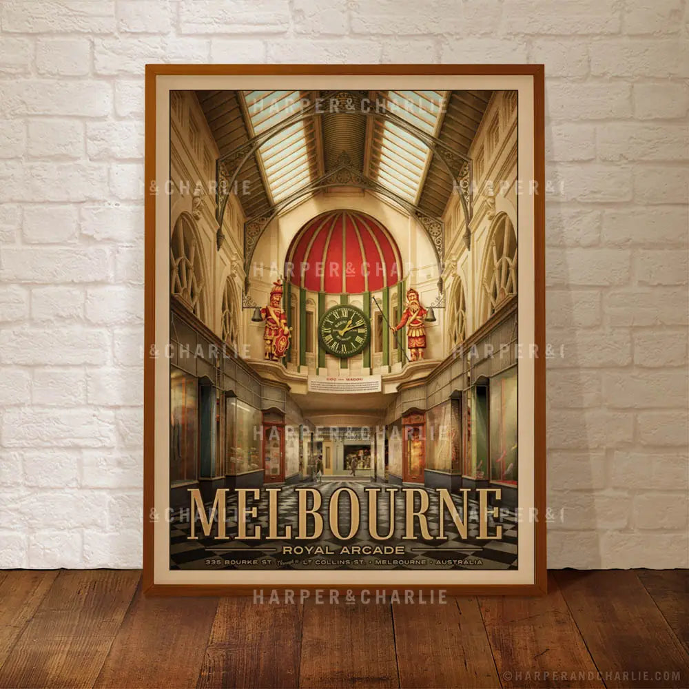 Royal Arcade Melbourne Colour Print Framed by Harper and Charlie