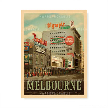 Swanston Street Melbourne Colour Art Print by Harper and Charlie