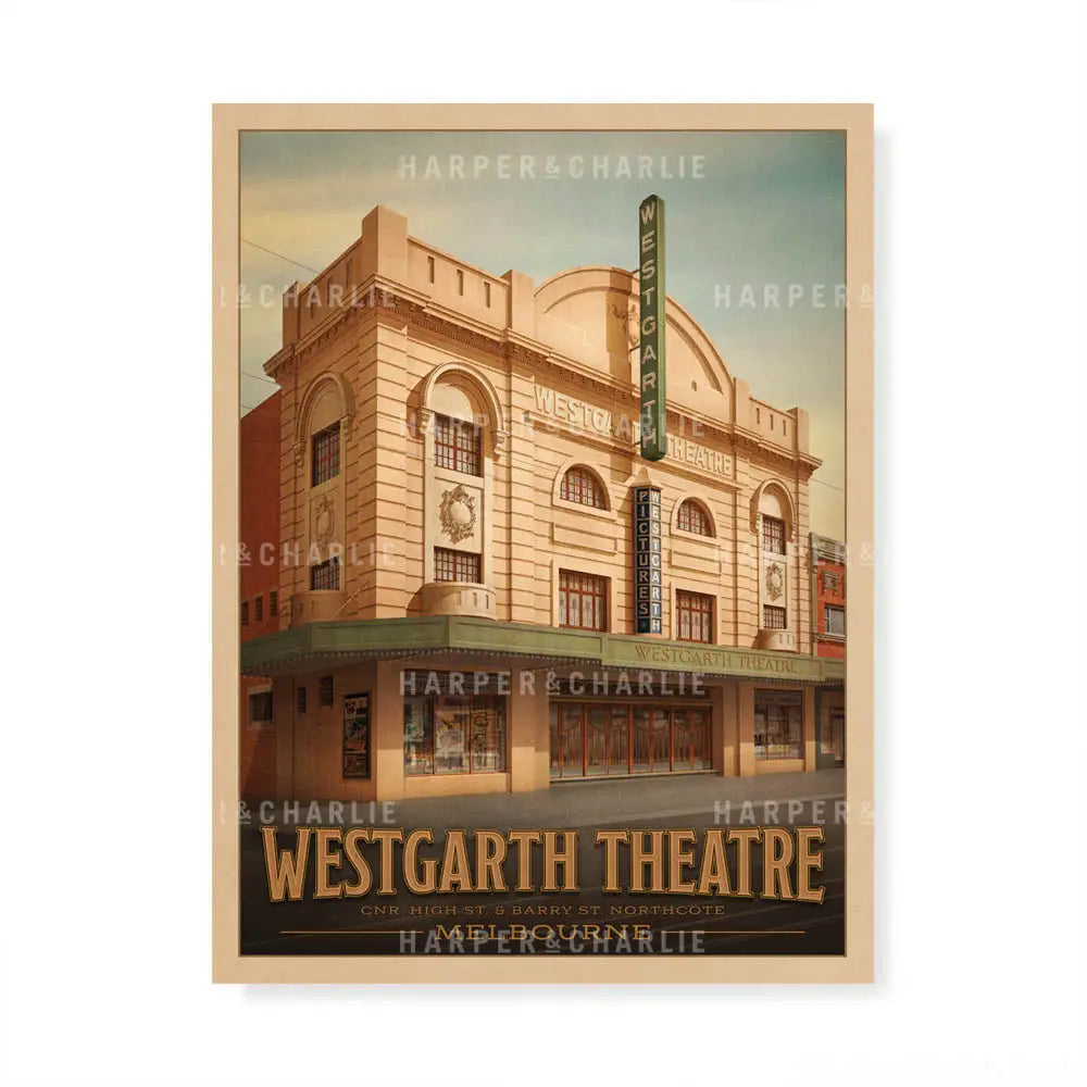 Westgarth Theatre Northcote Art Print by Harper &amp; Charlie