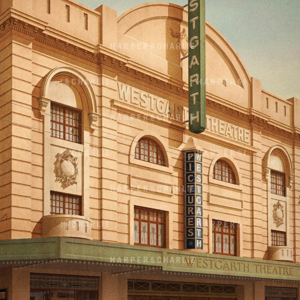 Westgarth Theatre Northcote Art Print Close Up View